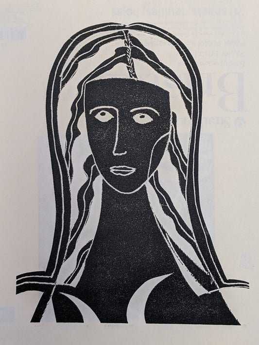 Woman with Cycladic Head, Original Print