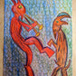 Pan Dancing With His Goat, 8x10 inch vinyl sticker