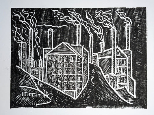 New England Mill Town, Original Print