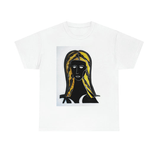 Woman with Cycladic Head Unisex Heavy Cotton Tee